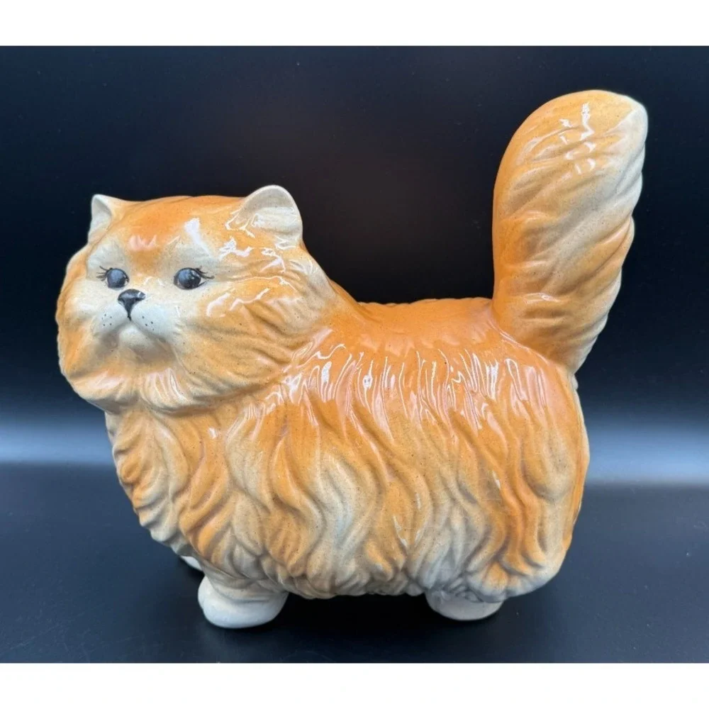 Vintage MCM Large Ceramic Fluffy Persian Cat